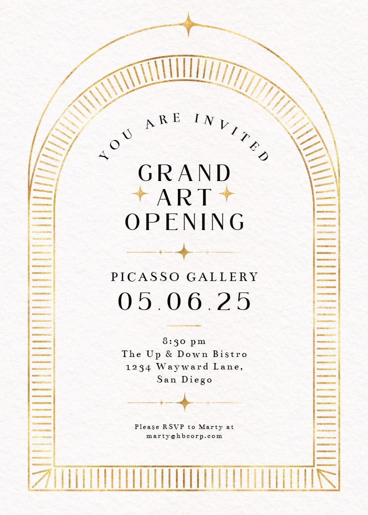 Sculptural simplicity - grand opening invitation